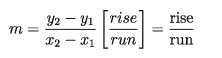 Gradient or slope of a straight line