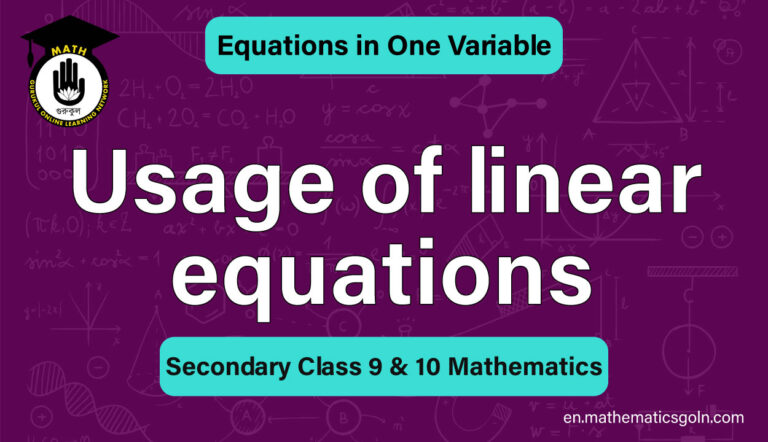 Usage of linear equations